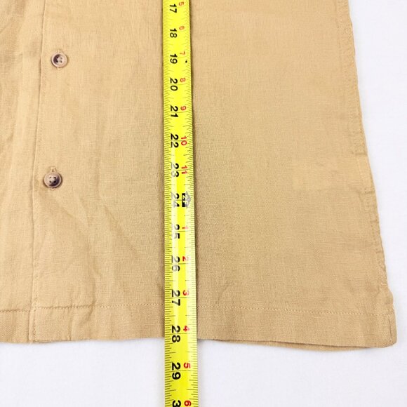 Panama Jack Men's 100% Linen Short Sleeve Tan Shirt Size Small European Flax NWT - Picture 10 of 10